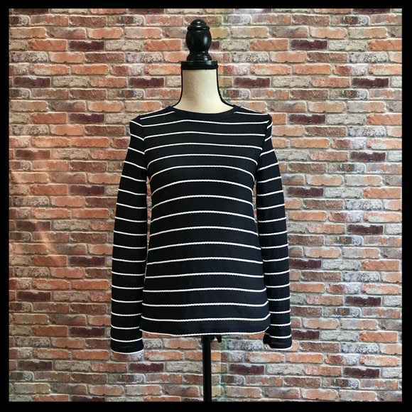 Topshop Tops - NWT Topshop Braided Striped Long Sleeve Top
